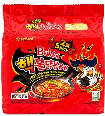 Samyang Buldak (Hot Spicy Chicken) Ramen, 1 Case (8 family packs